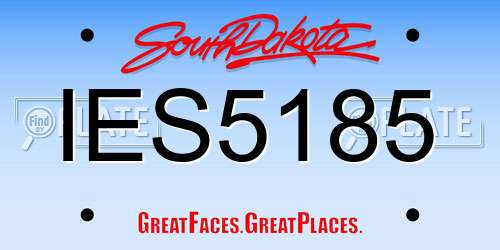 IES5185 South Dakota License Plate