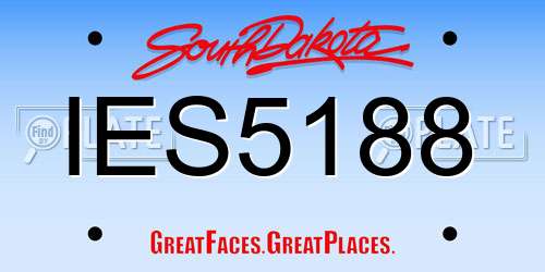 IES5188 South Dakota License Plate