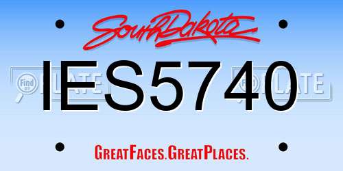 IES5740 South Dakota License Plate
