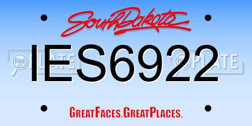 IES6922 South Dakota License Plate