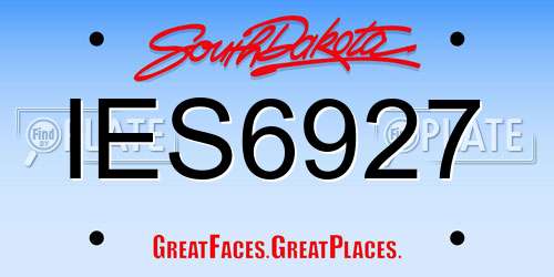 IES6927 South Dakota License Plate