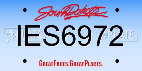 IES6972 South Dakota License Plate
