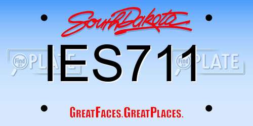 IES711 South Dakota License Plate