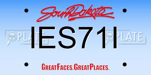 IES71I South Dakota License Plate
