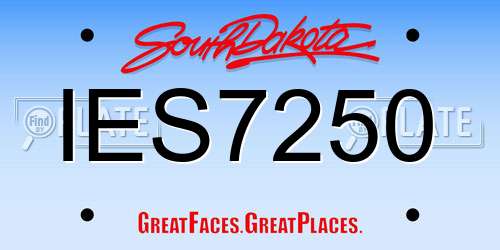IES7250 South Dakota License Plate