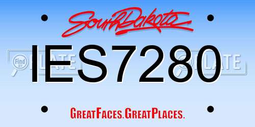 IES7280 South Dakota License Plate
