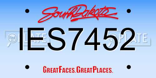 IES7452 South Dakota License Plate