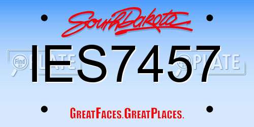 IES7457 South Dakota License Plate