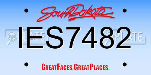 IES7482 South Dakota License Plate