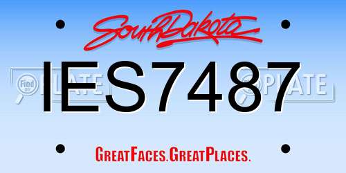IES7487 South Dakota License Plate