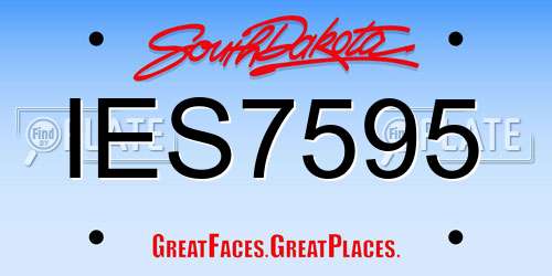 IES7595 South Dakota License Plate