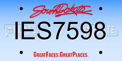 IES7598 South Dakota License Plate