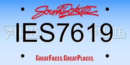 IES7619 South Dakota License Plate