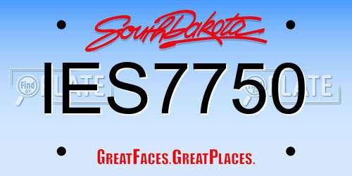 IES7750 South Dakota License Plate