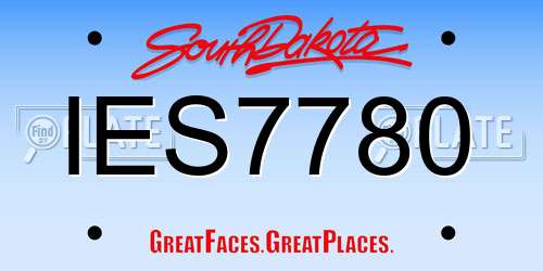 IES7780 South Dakota License Plate