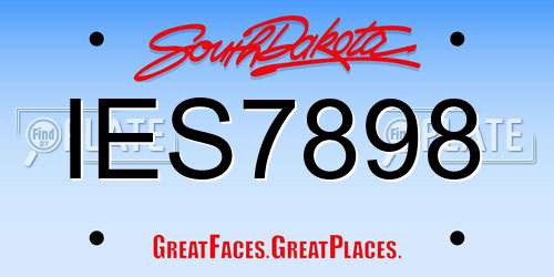 IES7898 South Dakota License Plate