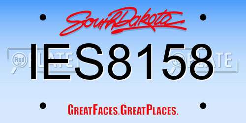 IES8158 South Dakota License Plate