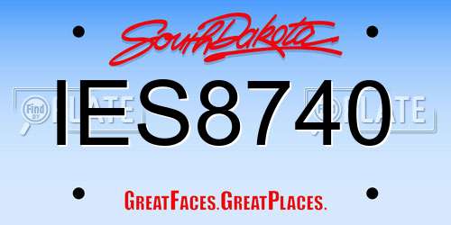 IES8740 South Dakota License Plate