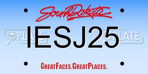 IESJ25 South Dakota License Plate