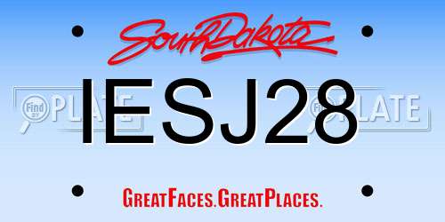 IESJ28 South Dakota License Plate