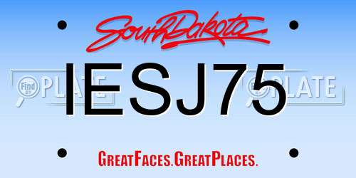 IESJ75 South Dakota License Plate