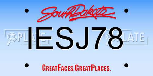 IESJ78 South Dakota License Plate