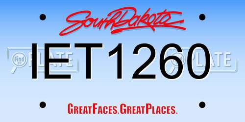 IET1260 South Dakota License Plate
