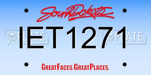 IET1271 South Dakota License Plate