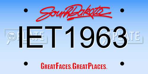 IET1963 South Dakota License Plate
