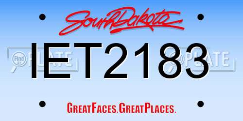 IET2183 South Dakota License Plate