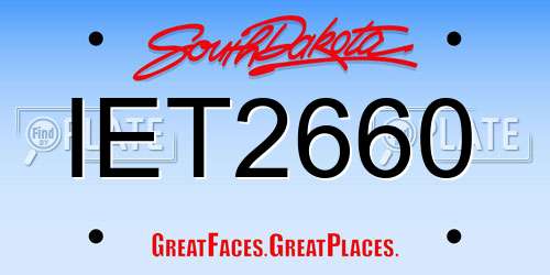 IET2660 South Dakota License Plate