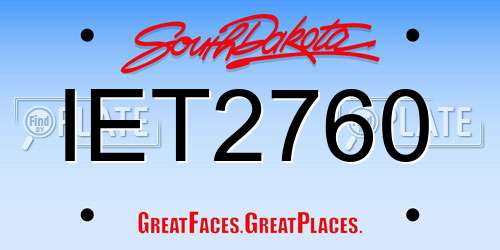 IET2760 South Dakota License Plate