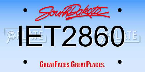 IET2860 South Dakota License Plate