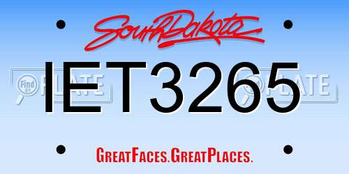 IET3265 South Dakota License Plate