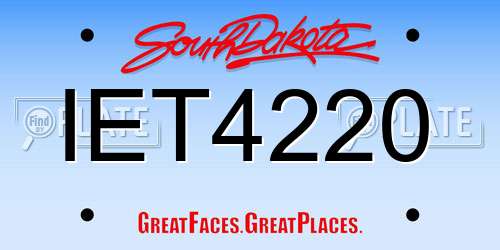 IET4220 South Dakota License Plate