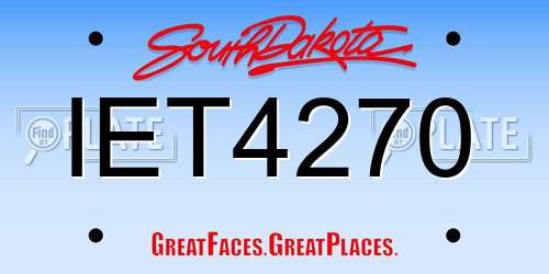 IET4270 South Dakota License Plate
