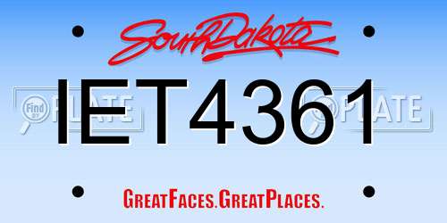 IET4361 South Dakota License Plate