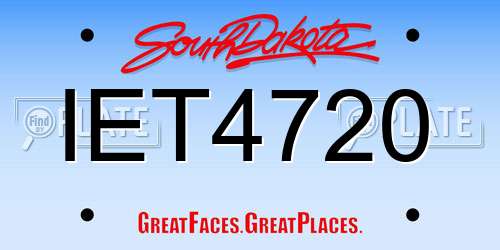 IET4720 South Dakota License Plate