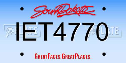 IET4770 South Dakota License Plate