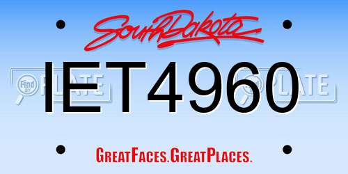 IET4960 South Dakota License Plate
