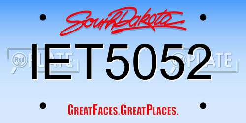IET5052 South Dakota License Plate