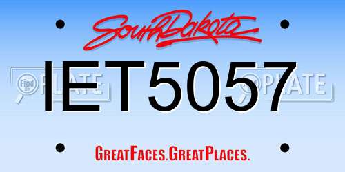 IET5057 South Dakota License Plate