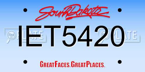 IET5420 South Dakota License Plate