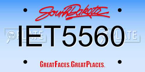 IET5560 South Dakota License Plate