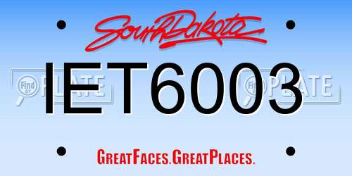 IET6003 South Dakota License Plate
