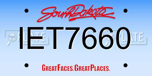 IET7660 South Dakota License Plate