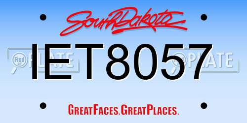 IET8057 South Dakota License Plate