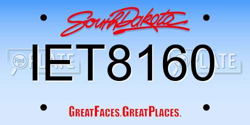 IET8160 South Dakota License Plate