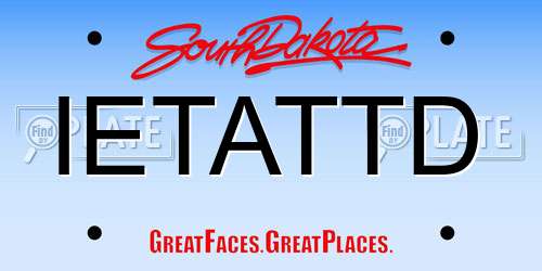 IETATTD South Dakota License Plate