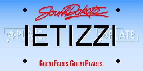IETIZZI South Dakota License Plate